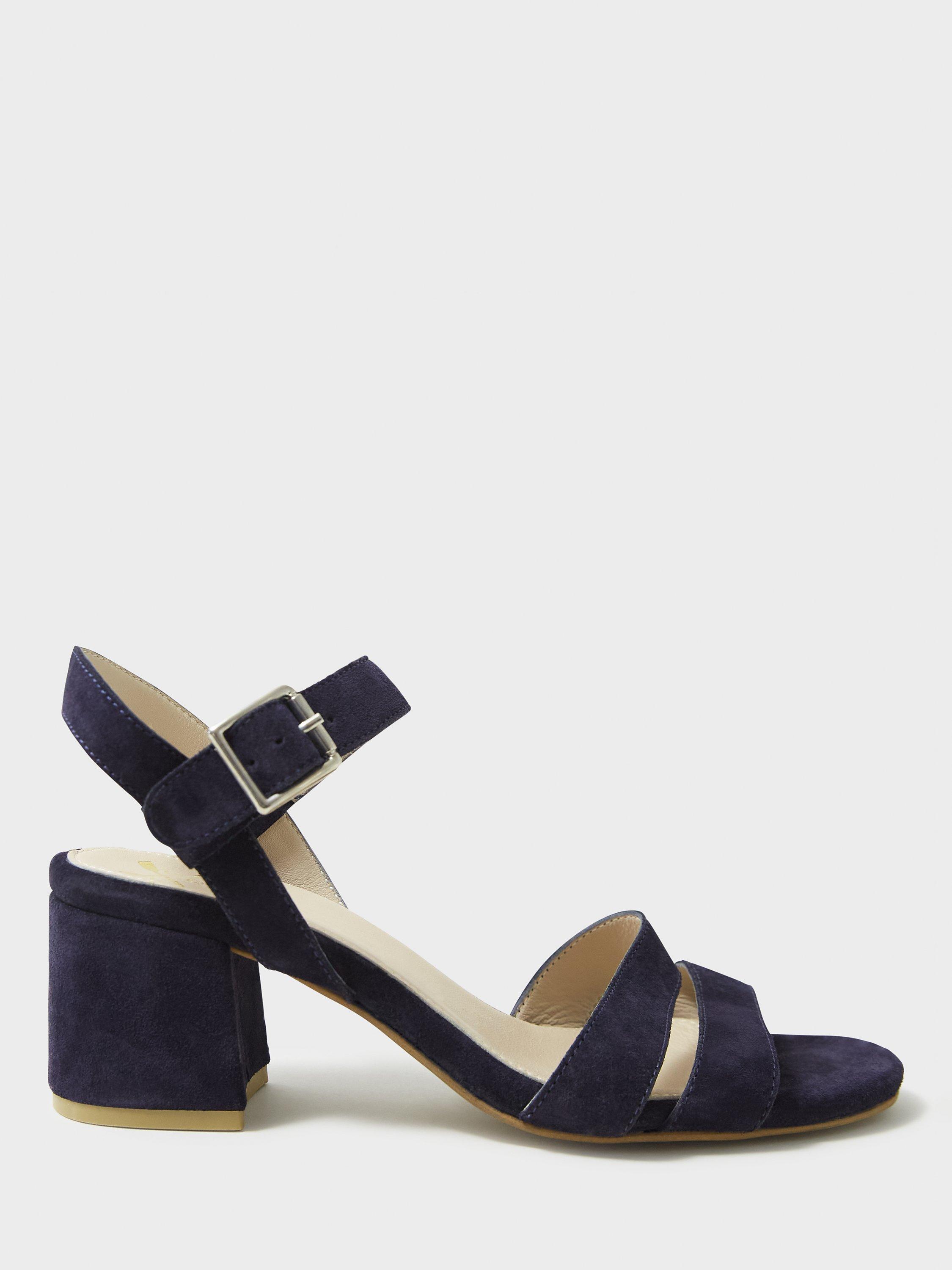 Crew Clothing Suede Double Strap Sandals, Navy Blue
