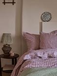 Piglet in Bed Gingham Linen Bedding, Elderberry