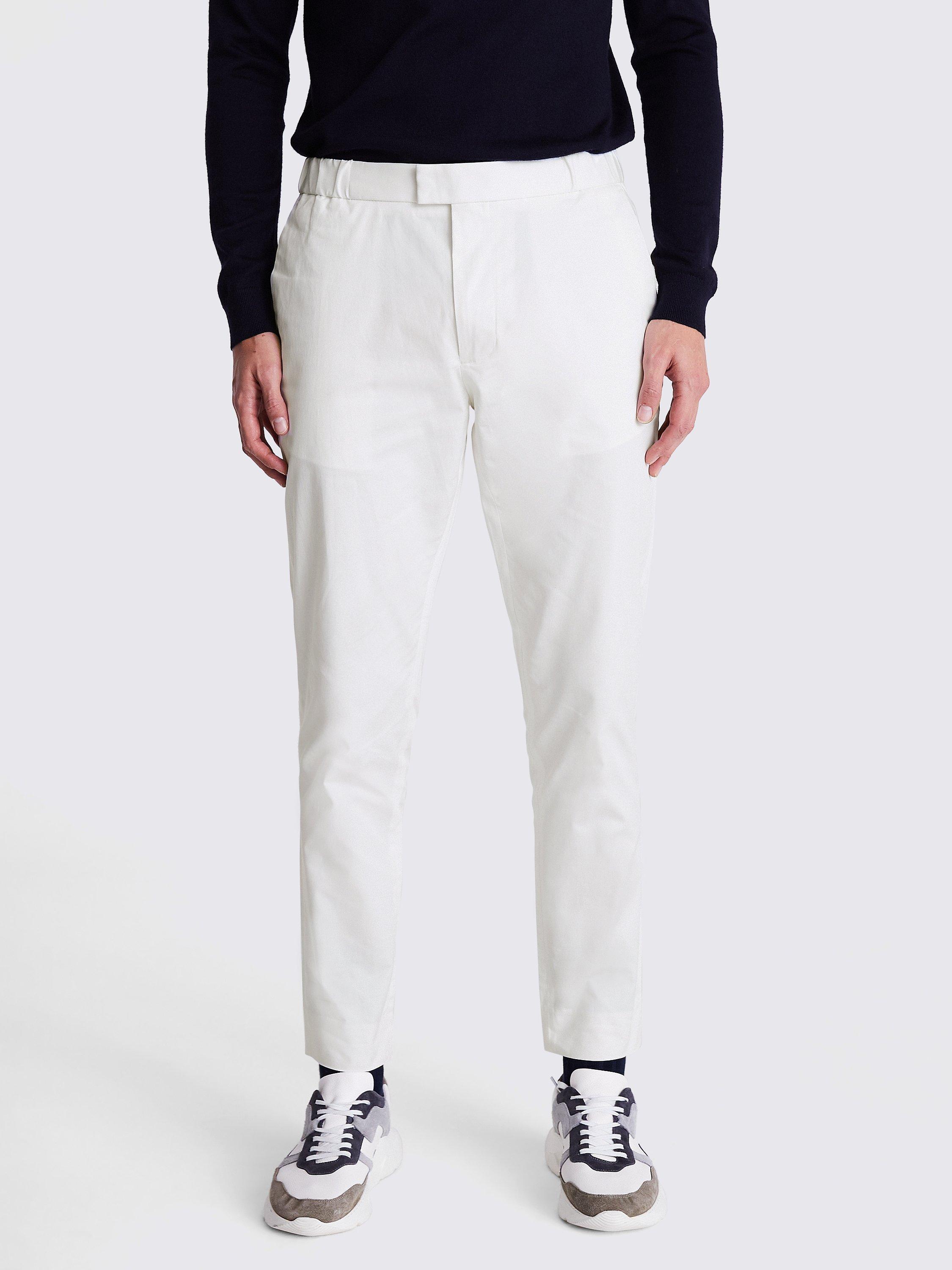 Moss Worker Straight Chino Trousers, White