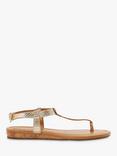 Dune Lari Leather Reptile Toe Post Sandals