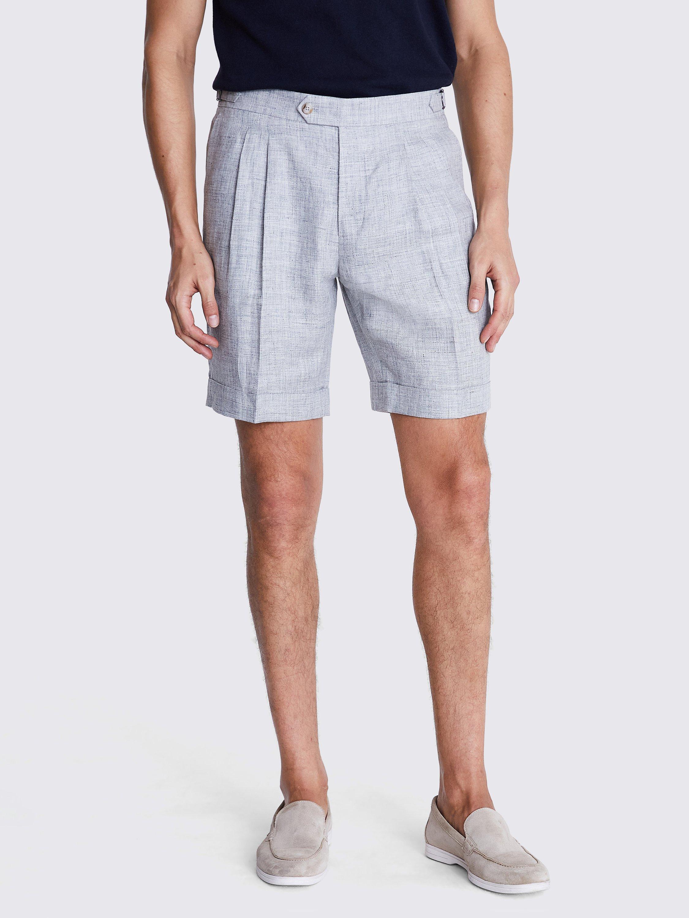 Moss Linen Shorts, Grey