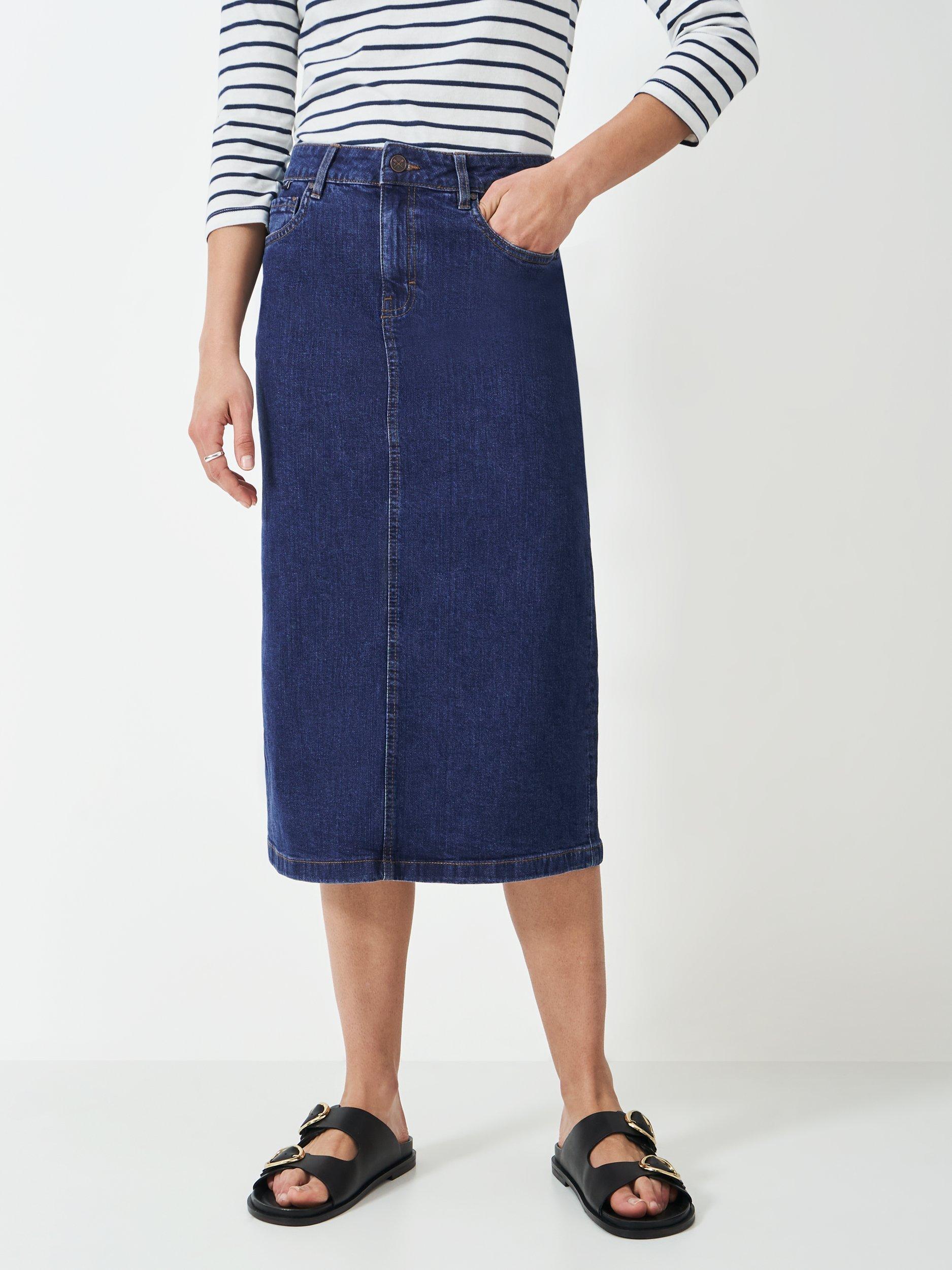 Crew Clothing Tina Tie Front Jersey Midi Dress, Blue/Multi