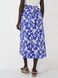 Crew Clothing Floral Cotton Poplin Skirt, Multi/Blue