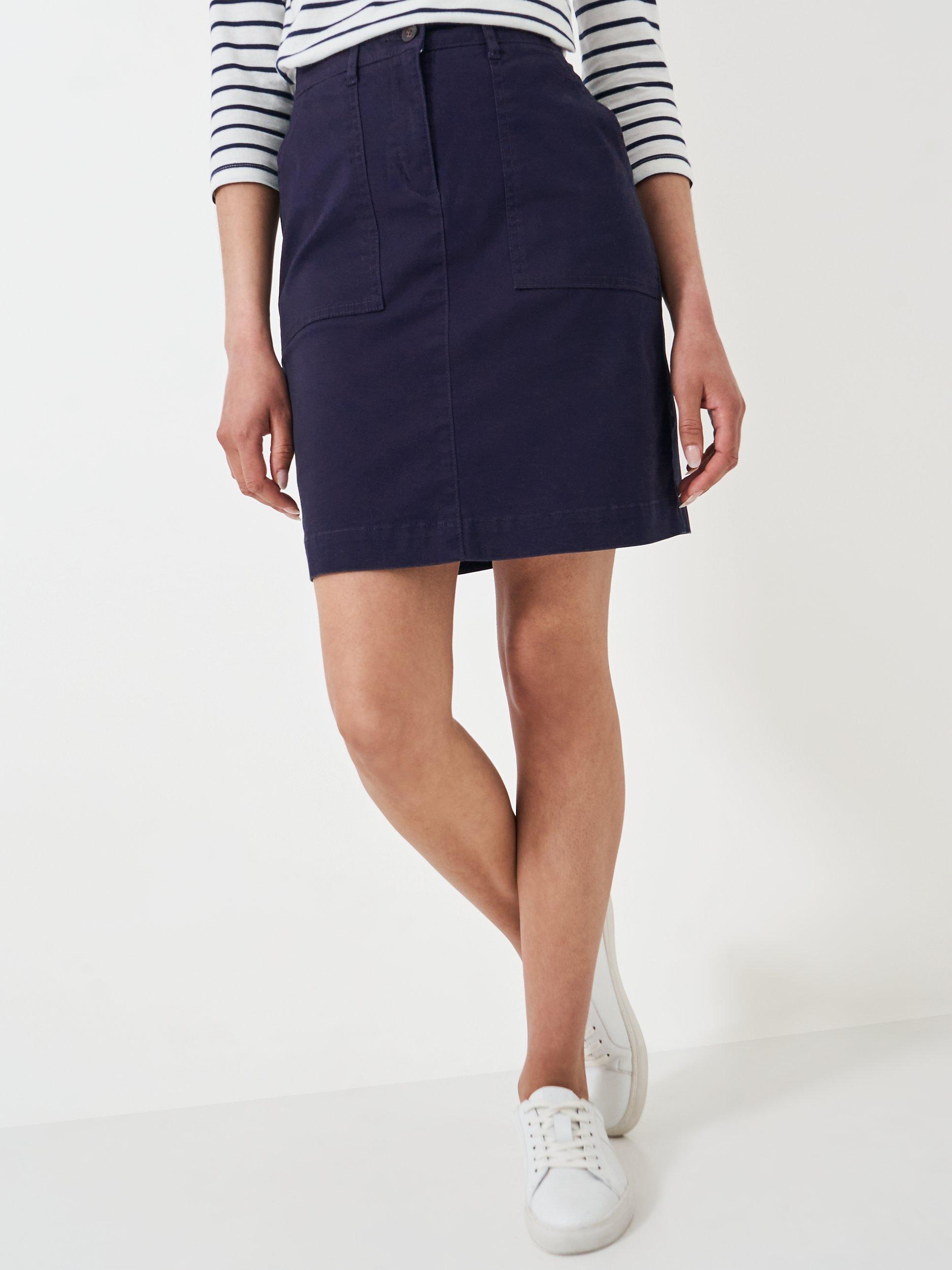 Crew Clothing Chino Mini Skirt, Navy Blue