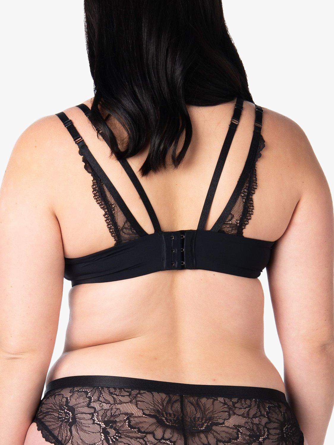 Product image 5 of 6, which shows Hotmilk True Luxe Floral Lace Flexiwire Nursing Bra, Black, 32D