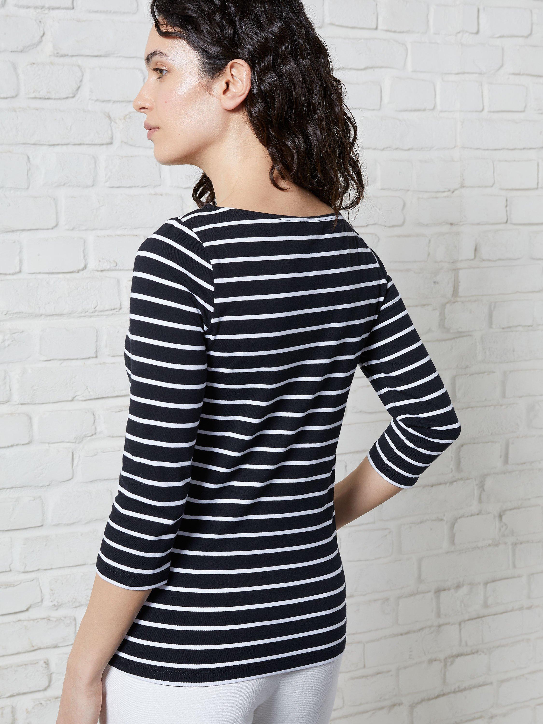 Product image 3 of 3, which shows Great Plains Hollie 3/4 Length Sleeve T-Shirt, Black/White, 8