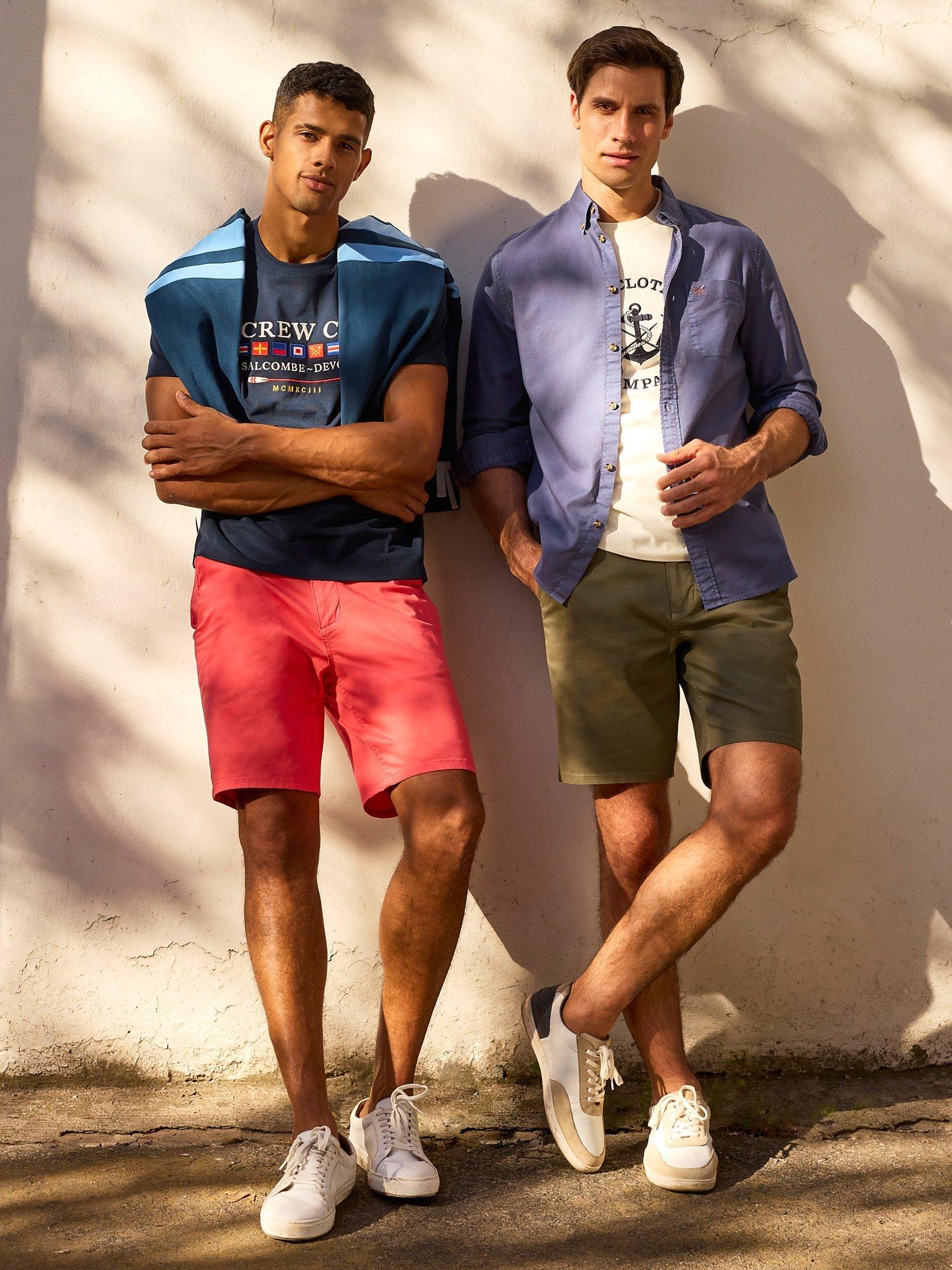 Product image 7 of 7, which shows Crew Clothing Bermuda Stretch Chino Shorts, Coral Orange, 30