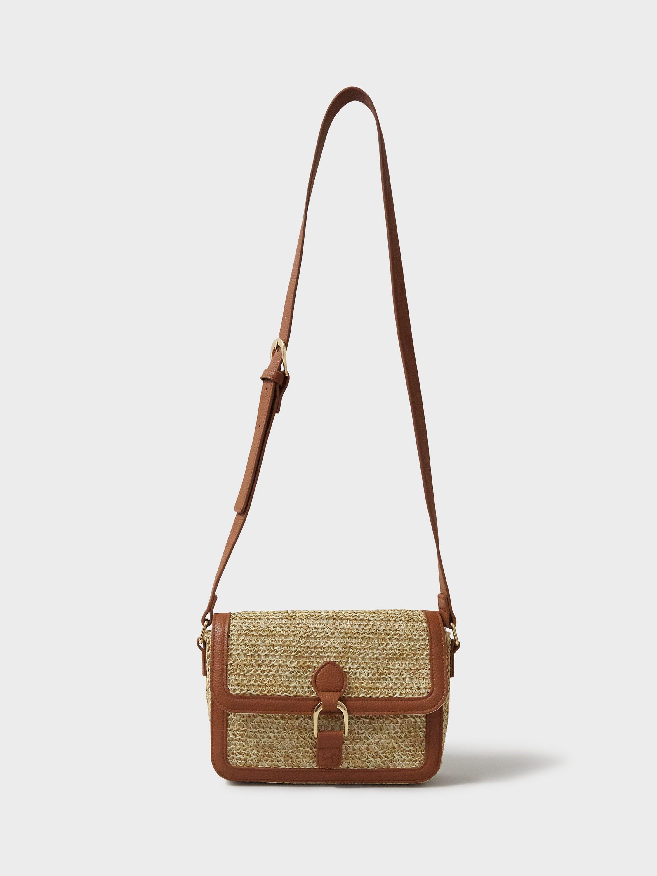 Crew Clothing Straw Cross Body Satchel, Natural