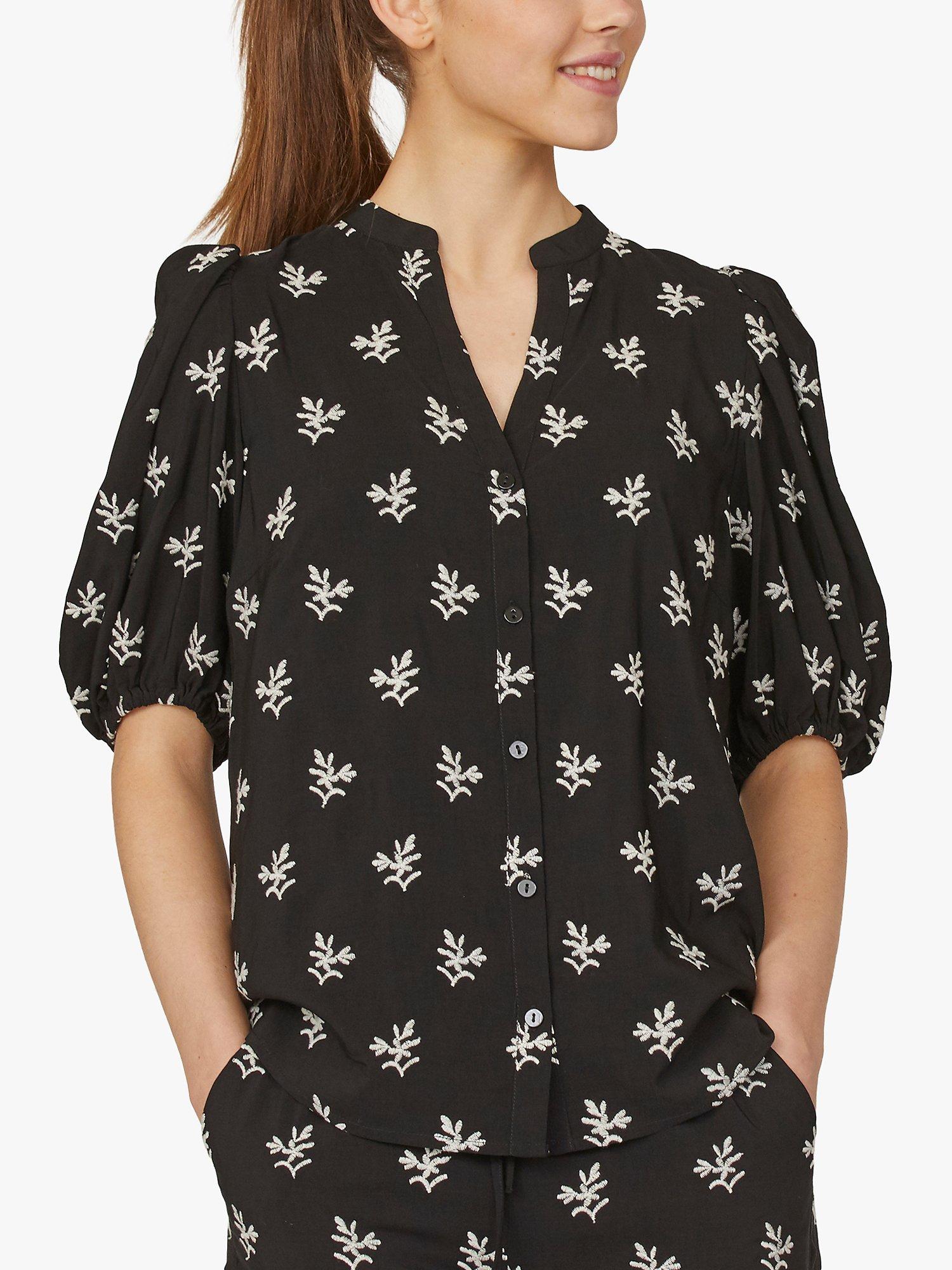 Sisters Point Varia Embroidered Shirt, Black