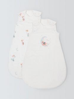 John Lewis Little Dreamers Baby Sleeping Bag, 2.5 Tog, Pack of 2, Multi, Multi