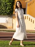 Yumi Button Through Midi Shirt Dress, Neutral