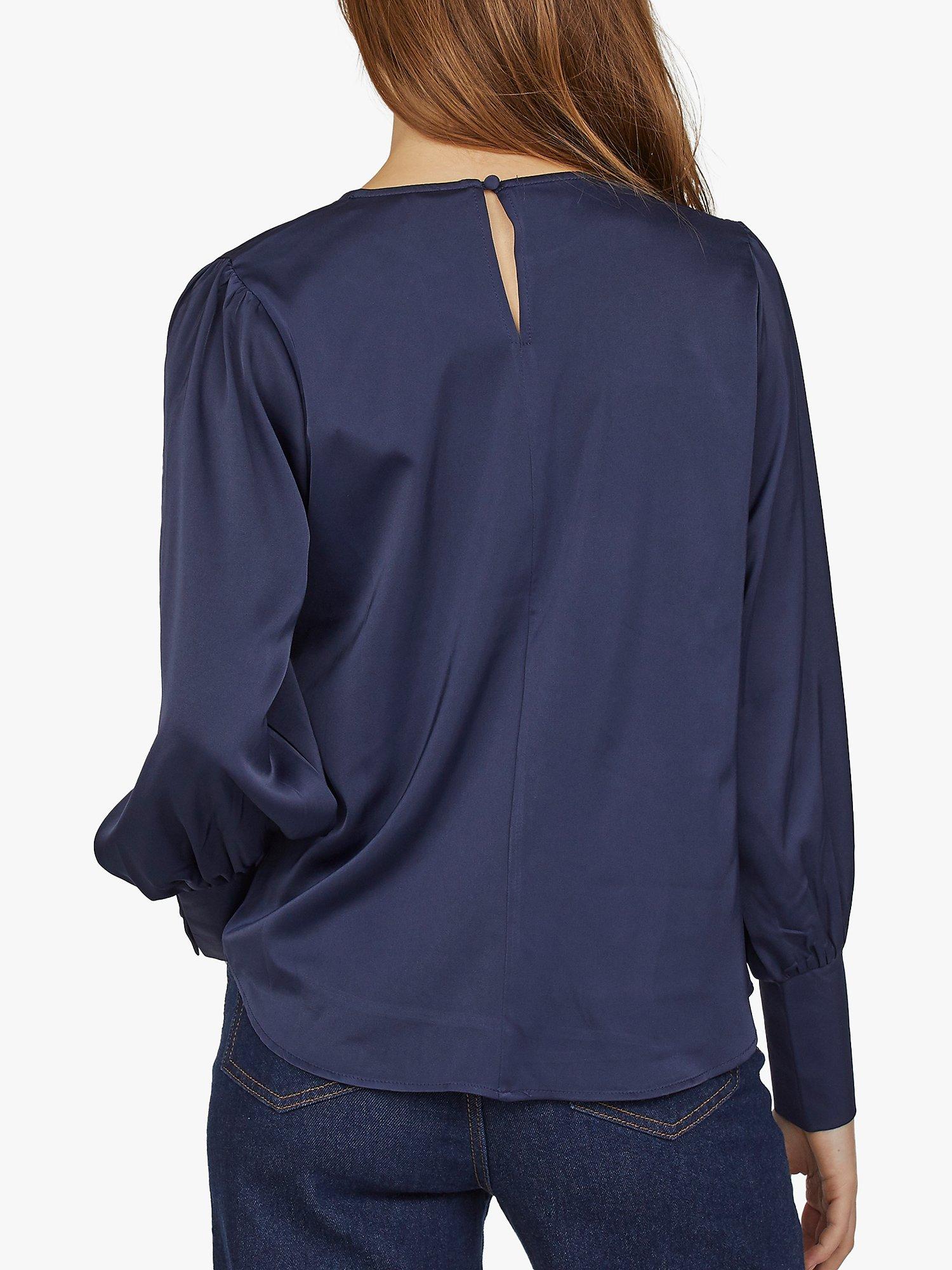 Sisters Point Growe-t Feminine Long Sleeve Blouse, Midnight/Blue, S