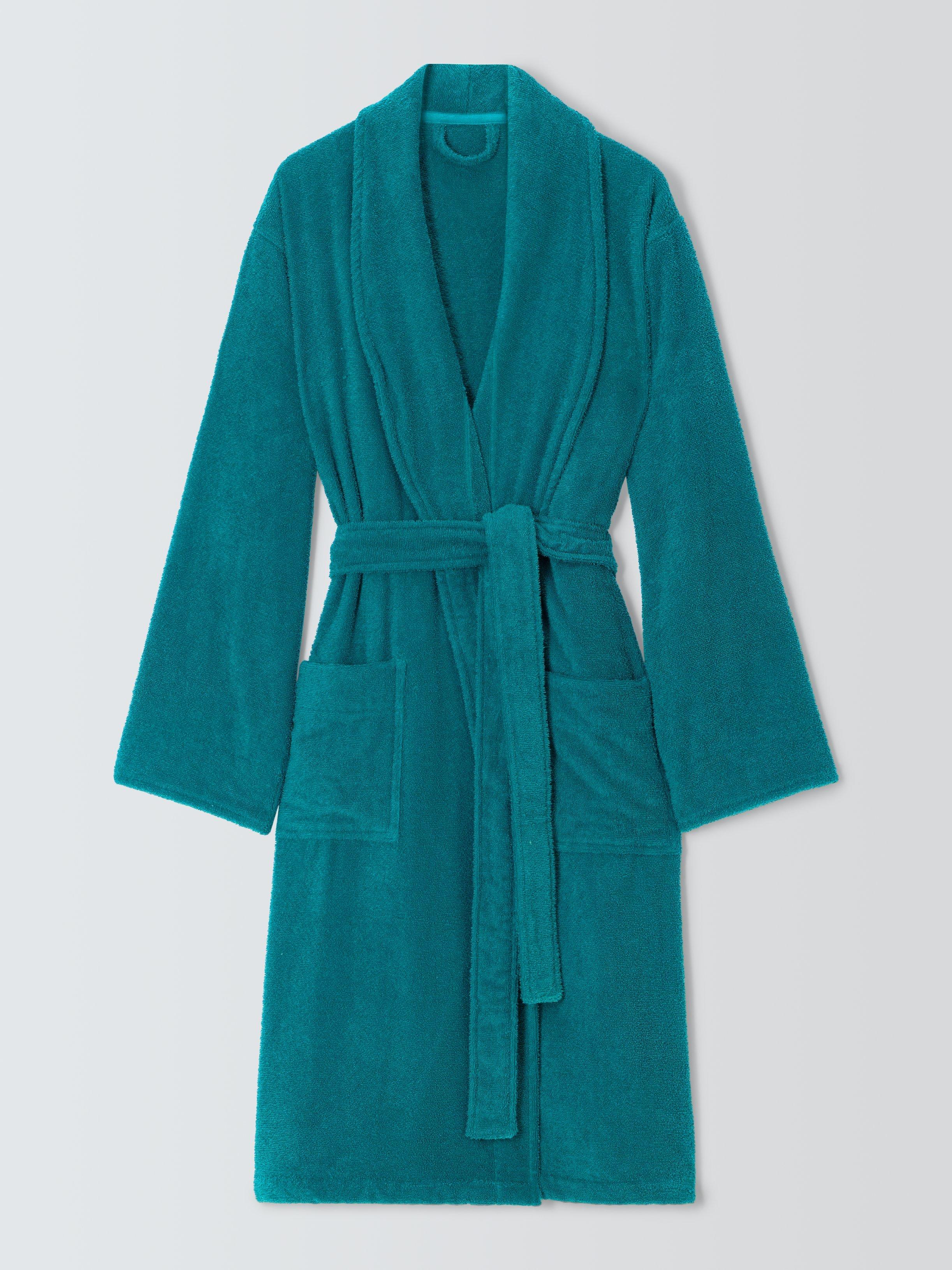 Product image 6 of 6, which shows John Lewis Egyptian Cotton Unisex Bath Robe, Dark Teal, XS-S