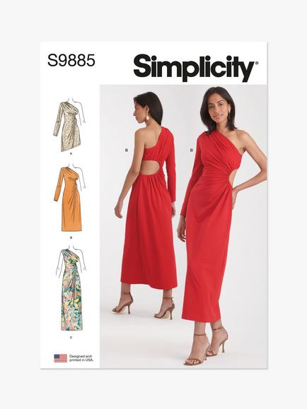 Simplicity Misses' Knit Dress Sewing Pattern, S9885, Multi