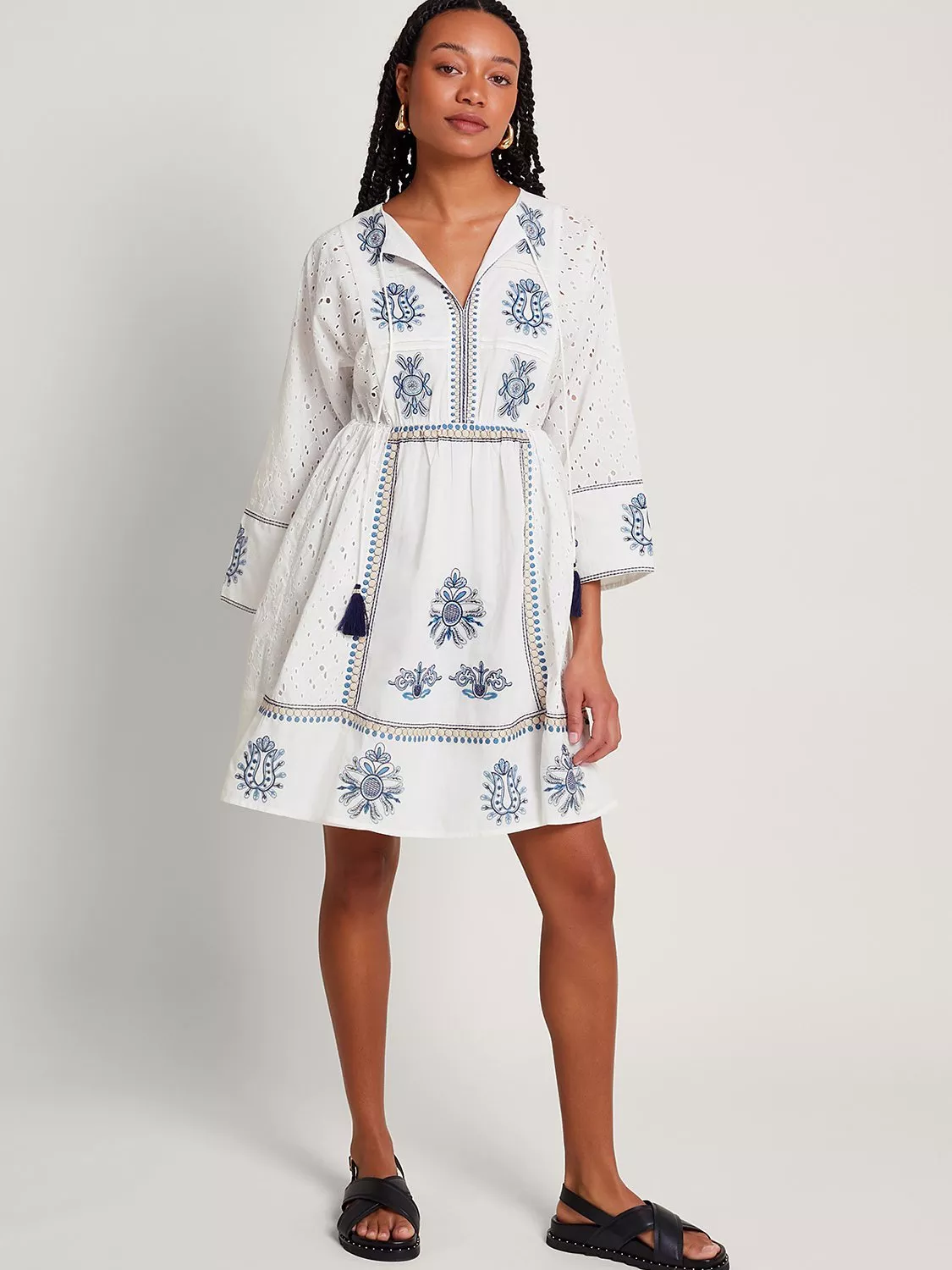 Embroidered beach dress hotsell