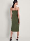 Monsoon Billi Ruched Bandeau Dress, Khaki