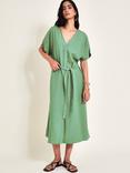 Monsoon Verity Linen Blend Midi Dress, Green