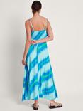 Monsoon Zifia Bandeau Frill Maxi Dress, Blue/Multi