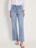 Monsoon Ruby Wide Leg Jeans, Pale Blue