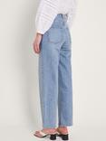 Monsoon Ruby Wide Leg Jeans, Pale Blue