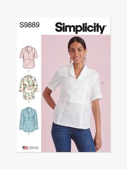 Simplicity Misses' Raised Waist Tops Sewing Pattern, S9889, Multi