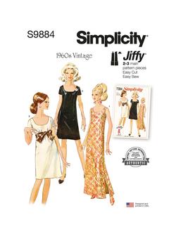 Simplicity Misses' 1960s Vintage Dress Sewing Pattern, S9884, Multi
