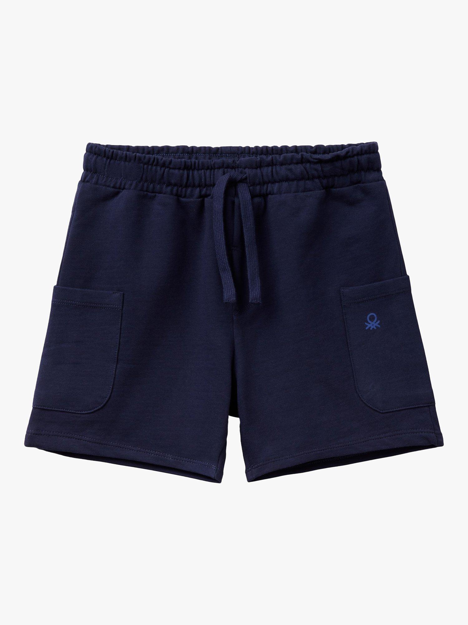 Benetton Kids' Drawstring Bermuda Jogger Shorts, Night Blue