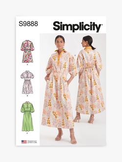 Simplicity Misses' Relaxed Fit Shirt Dress Sewing Pattern, S9888, Multi