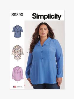 Simplicity Women's Raised Waist Tops Sewing Pattern, S9890, Multi