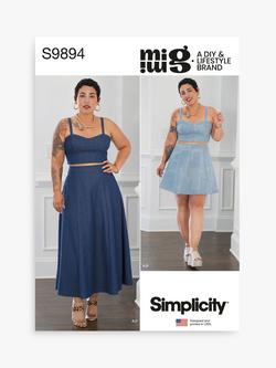 Simplicity Misses' and Women's Corset Top and Skirt Sewing Pattern, S9894, Multi