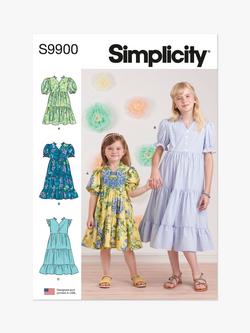 Simplicity Children's and Girls' Tiered Dress Sewing Pattern, S9900, Multi
