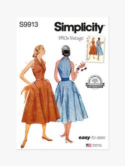 Simplicity Misses' 1950s Vintage Dress Sewing Pattern, S9913, Multi