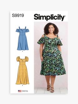 Simplicity Misses' Sweetheart Neckline Dress Sewing Pattern, S9919, Multi