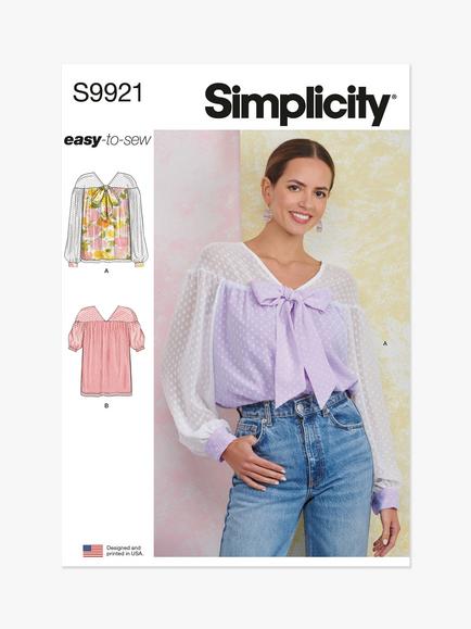 Simplicity Misses' Gathered Top Sewing Pattern, S9921, Multi