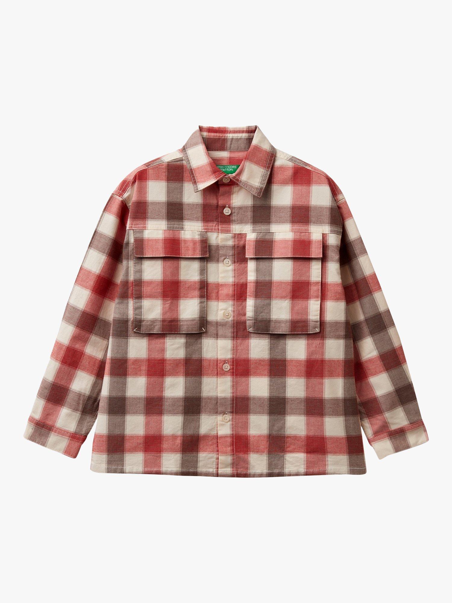 Benetton Kids' Checked Casual Long Sleeve Shirt, Multi