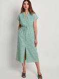 Monsoon Athena Stripe Midi Dress, Green