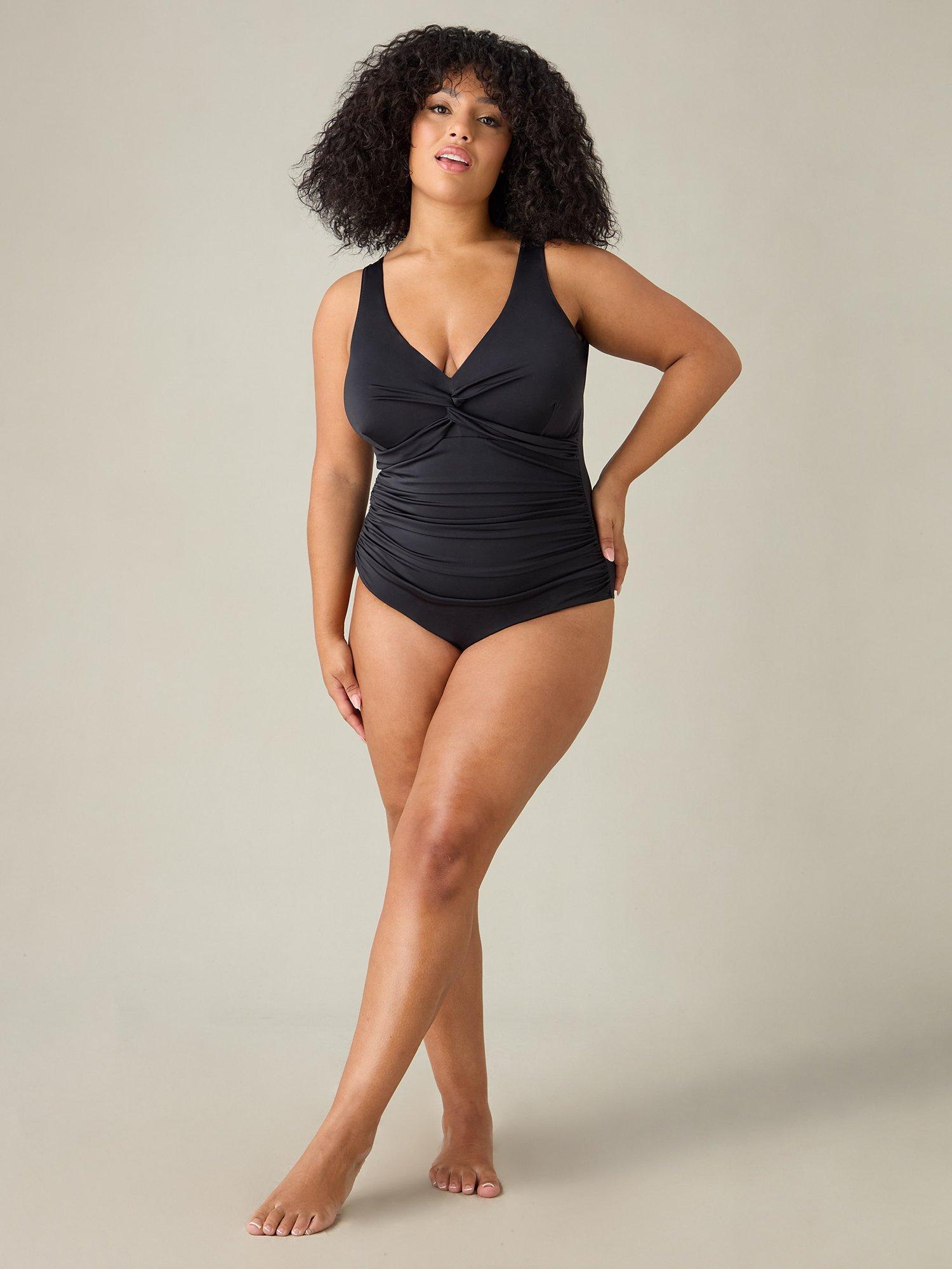 Live Unlimited Curve Twist Front Swimsuit, Black