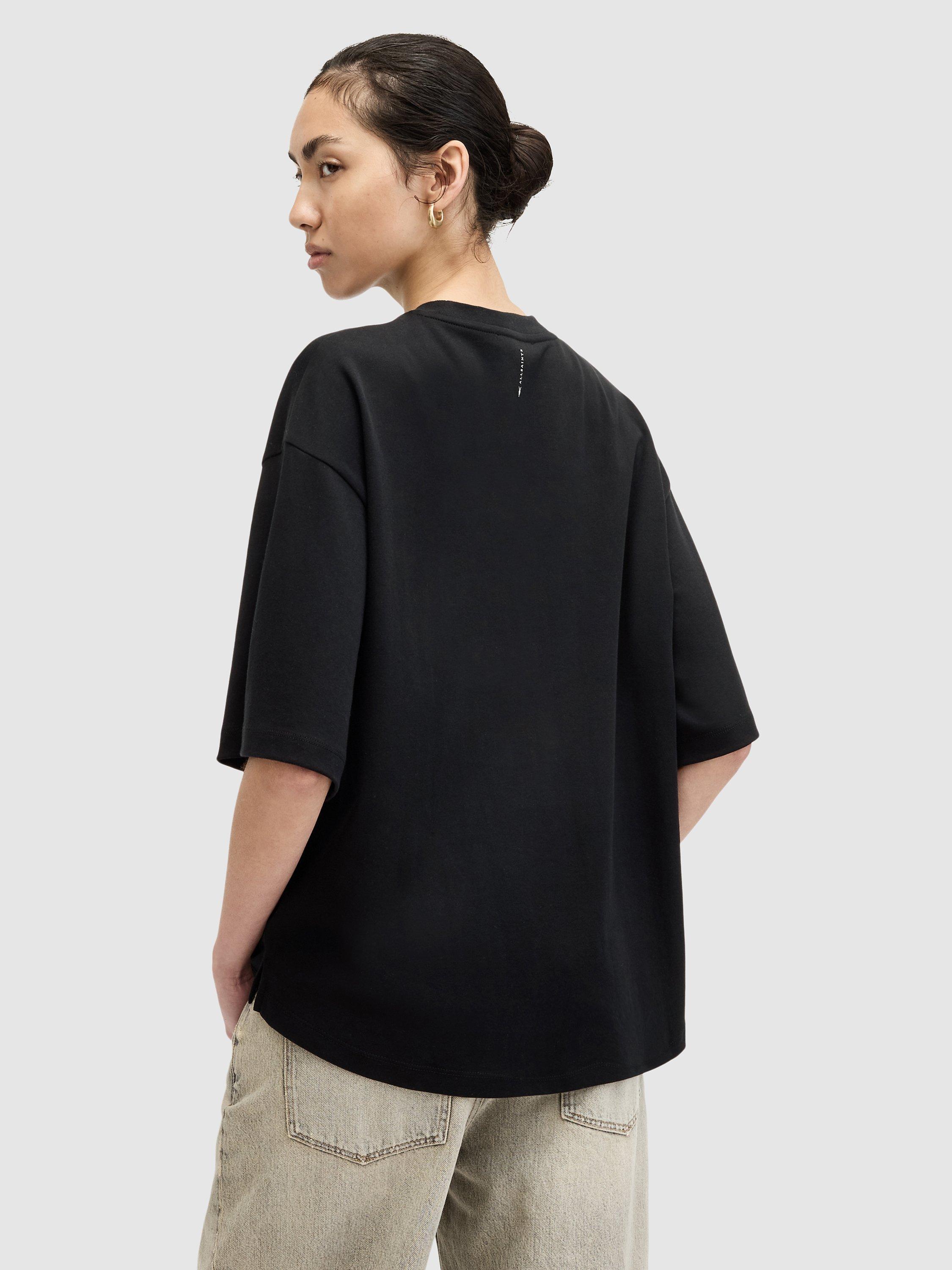 Product image 2 of 7, which shows AllSaints Amelie T-Shirt, Black, L