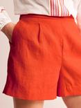 Boden Hampstead Linen Shorts, Mandarin Orange