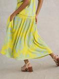 White Stuff Seema Abstract Print Maxi Skirt, Yellow/Pale Blue