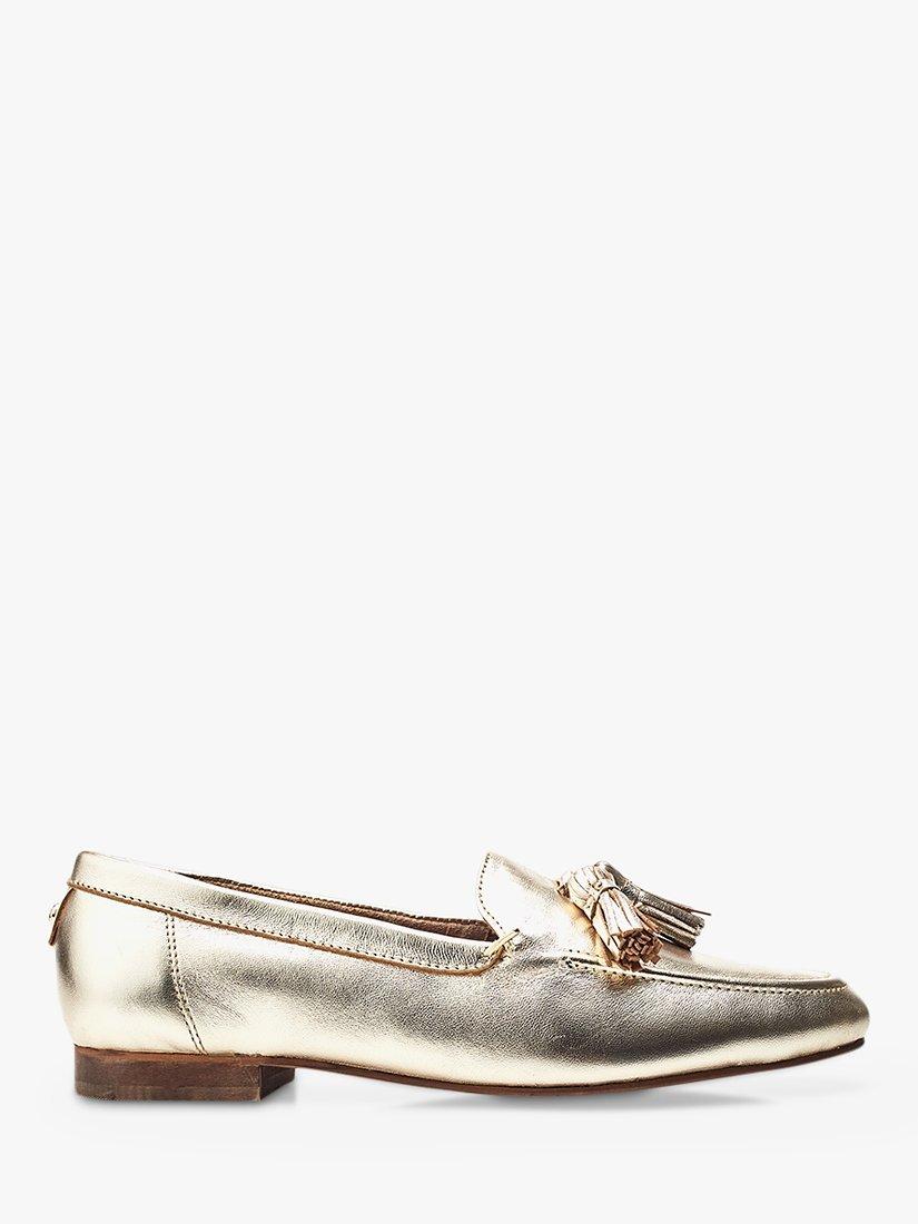 Moda in Pelle Ellmia Leather Loafers, Gold