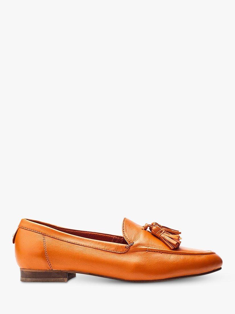 Moda in Pelle Ellmia Leather Loafers, Orange