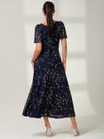 Jolie Moi Elvira Leaf Print Maxi Dress, Navy/Multi