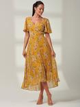 Jolie Moi Olenna Floral Print Chiffon Maxi Dress, Yellow/Multi