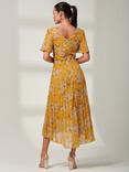 Jolie Moi Olenna Floral Print Chiffon Maxi Dress, Yellow/Multi