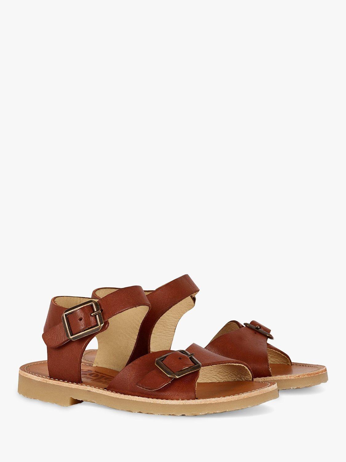 Product image 2 of 2, which shows Young Soles Kids' Sonny Two Part Leather Sandals, Chestnut Brown, 1