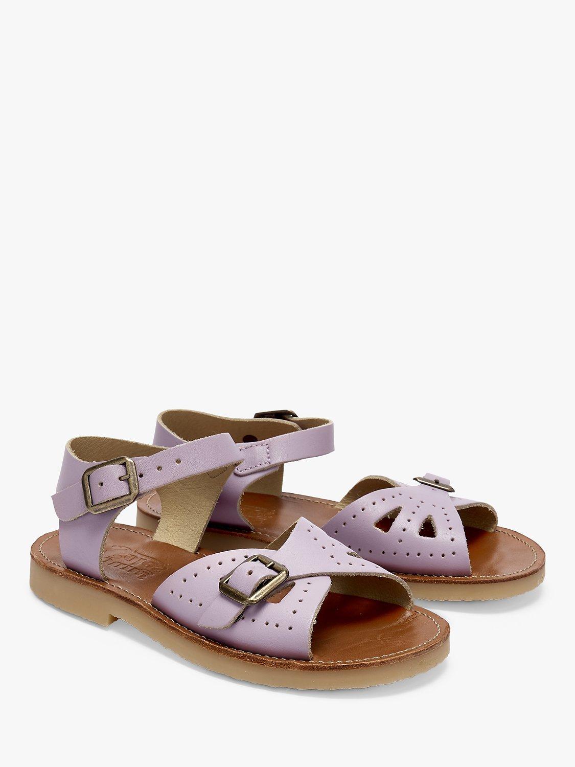 Product image 2 of 3, which shows Young Soles Kids' Pearl Two Part Leather Sandals, Lilac, 1