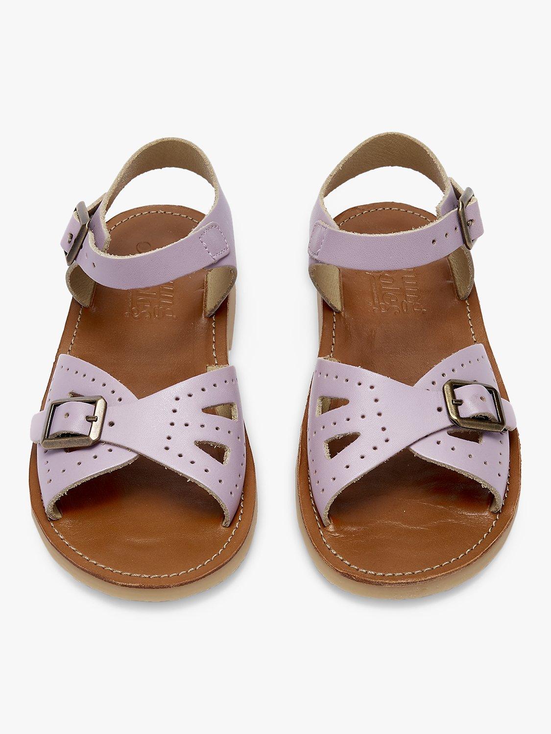 Product image 3 of 3, which shows Young Soles Kids' Pearl Two Part Leather Sandals, Lilac, 1
