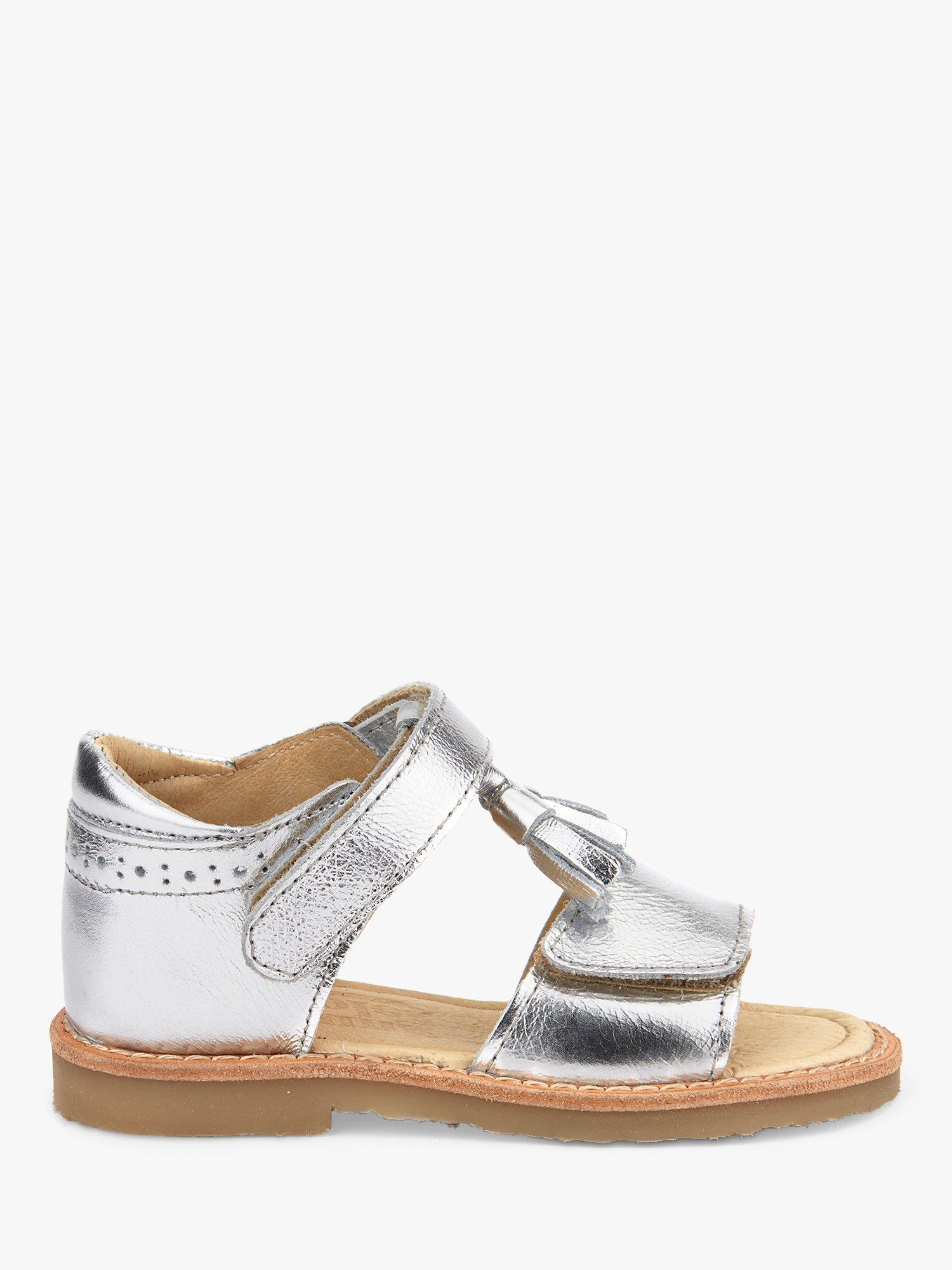 Young Soles Kids Flo Tassel Detail Leather Sandals Silver