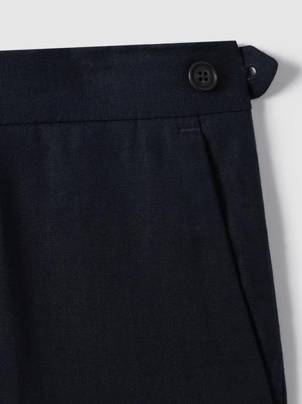 Reiss Kin Linen Slim Fit Mixer Trousers - view 2, Navy